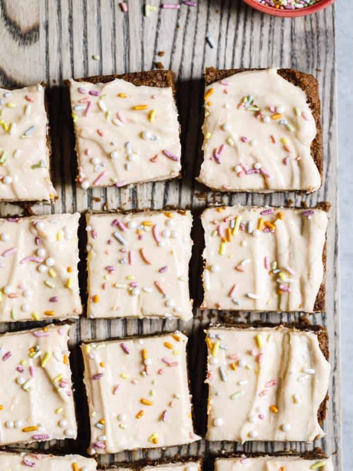 White Chocolate Cardamom Blondies with Grapefruit Frosting (gluten-free)