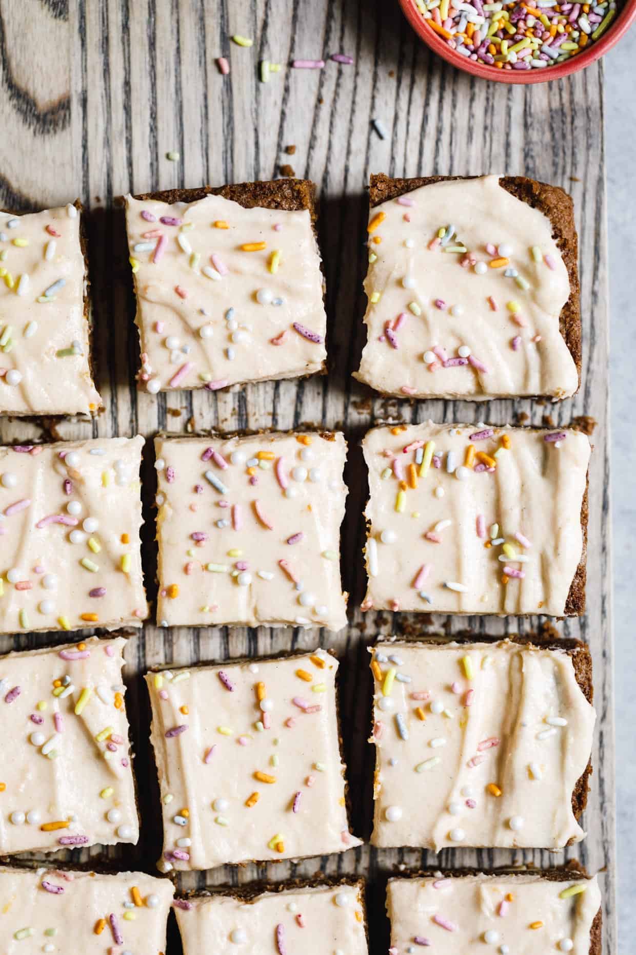 White Chocolate Cardamom Blondies with Grapefruit Frosting (gluten-free)