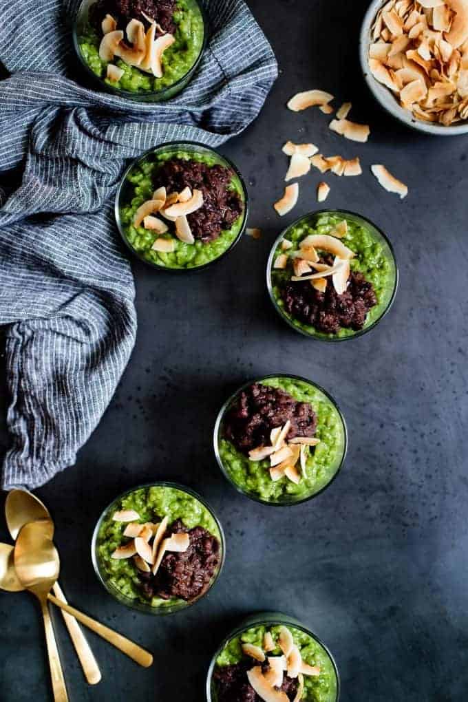 Coconut Matcha Rice Pudding with Date Adzuki Bean Paste {Vegan} - Snixy ...