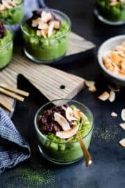 Coconut Matcha Rice Pudding with Date Adzuki Bean Paste {Vegan} - Snixy ...