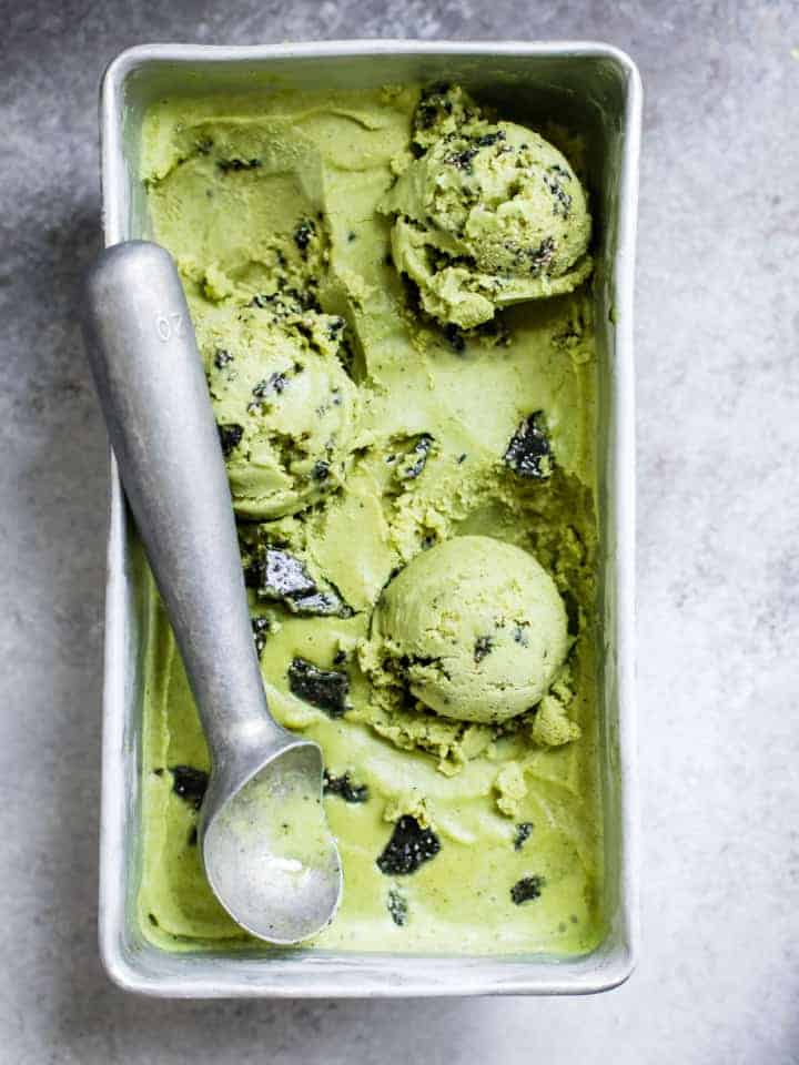 Vegan Coconut Matcha IceCream with Black Sesame Brittle