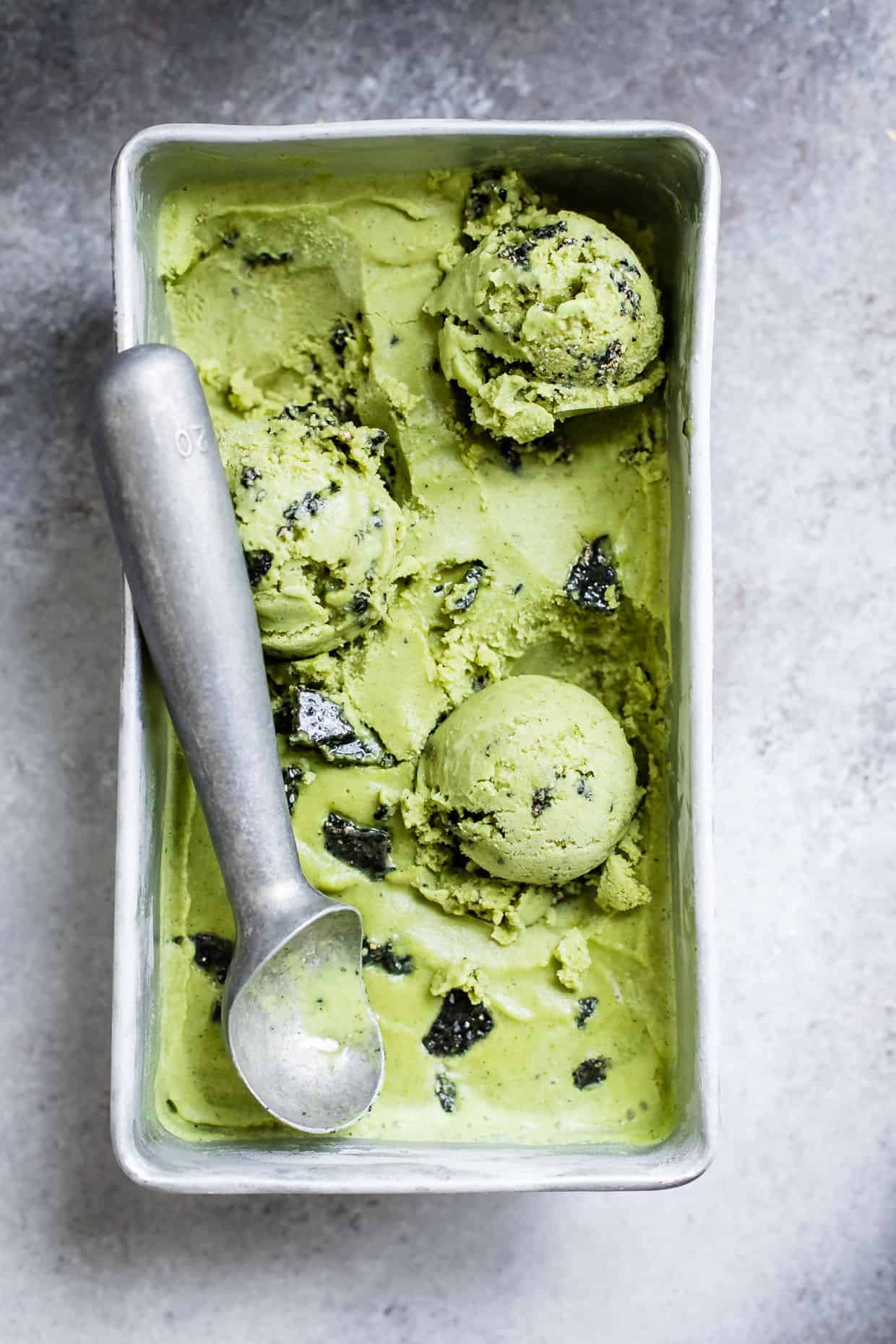 Vegan Coconut Matcha IceCream with Black Sesame Brittle