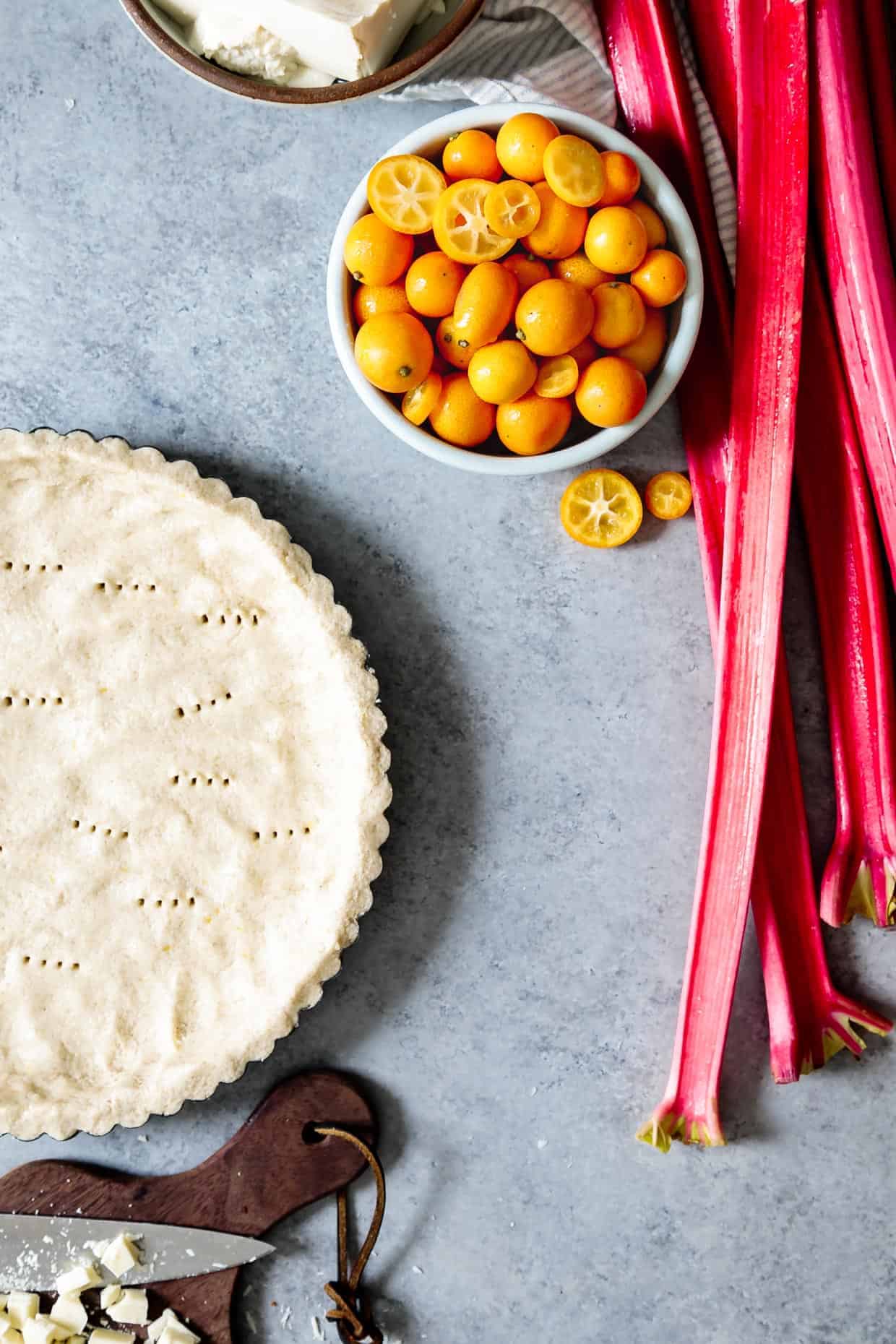 Rhubarb White Chocolate Tart