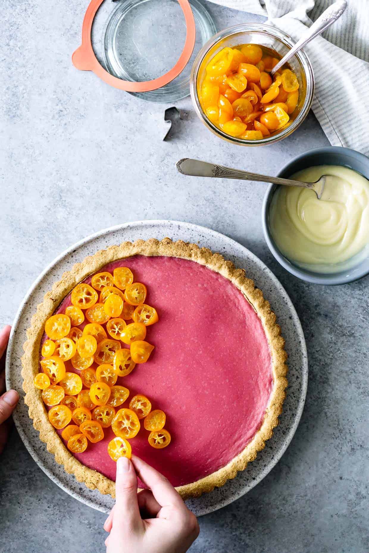 Rhubarb White Chocolate Tart