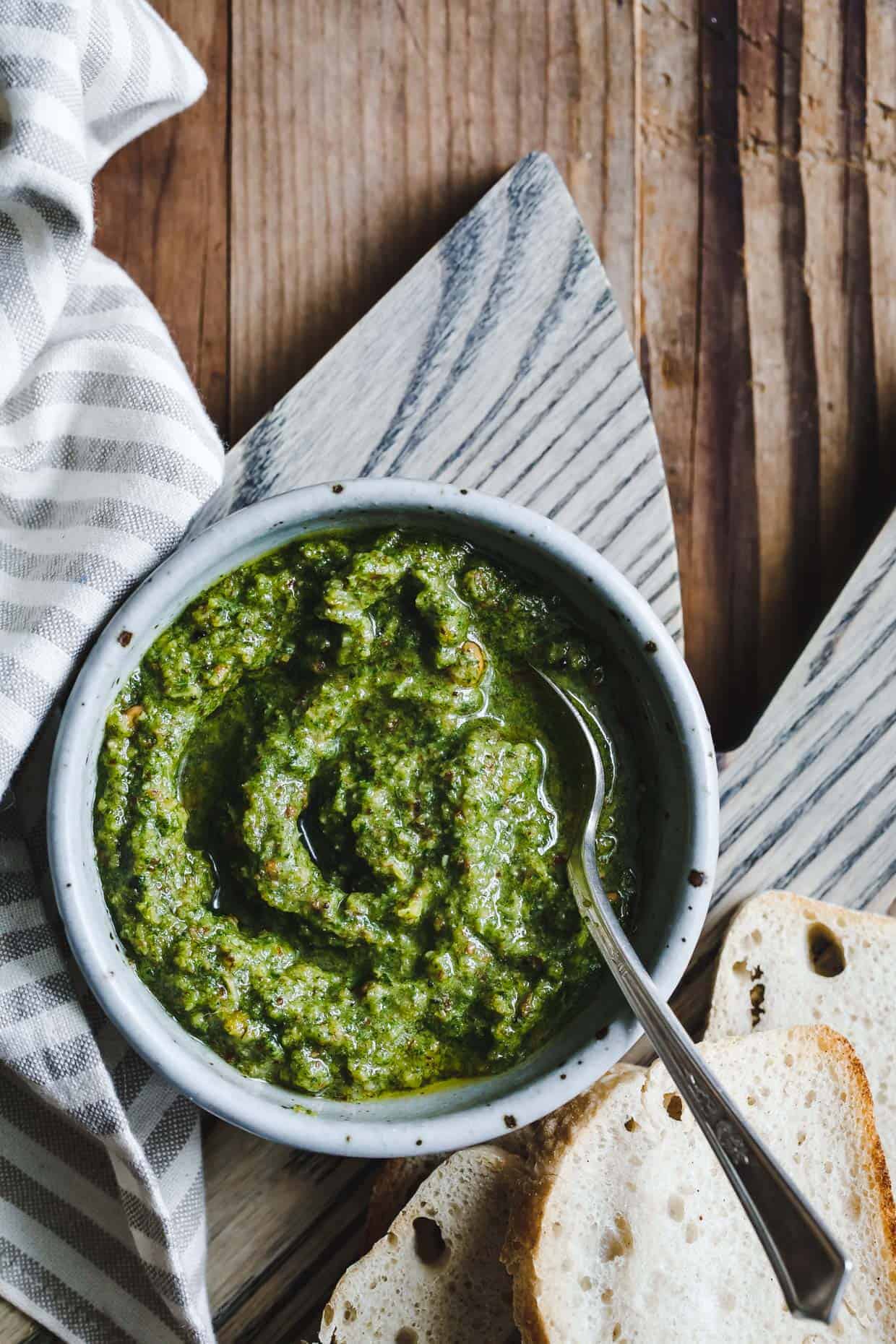 Roasted Lemon Mint Pesto & Ricotta Tartines, Two Ways