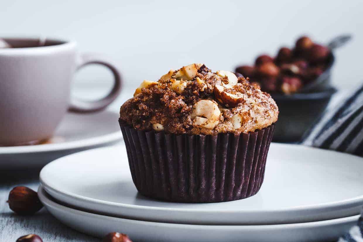 Gluten-Free Dairy-Free Hazelnut Chocolate Chunk Muffins