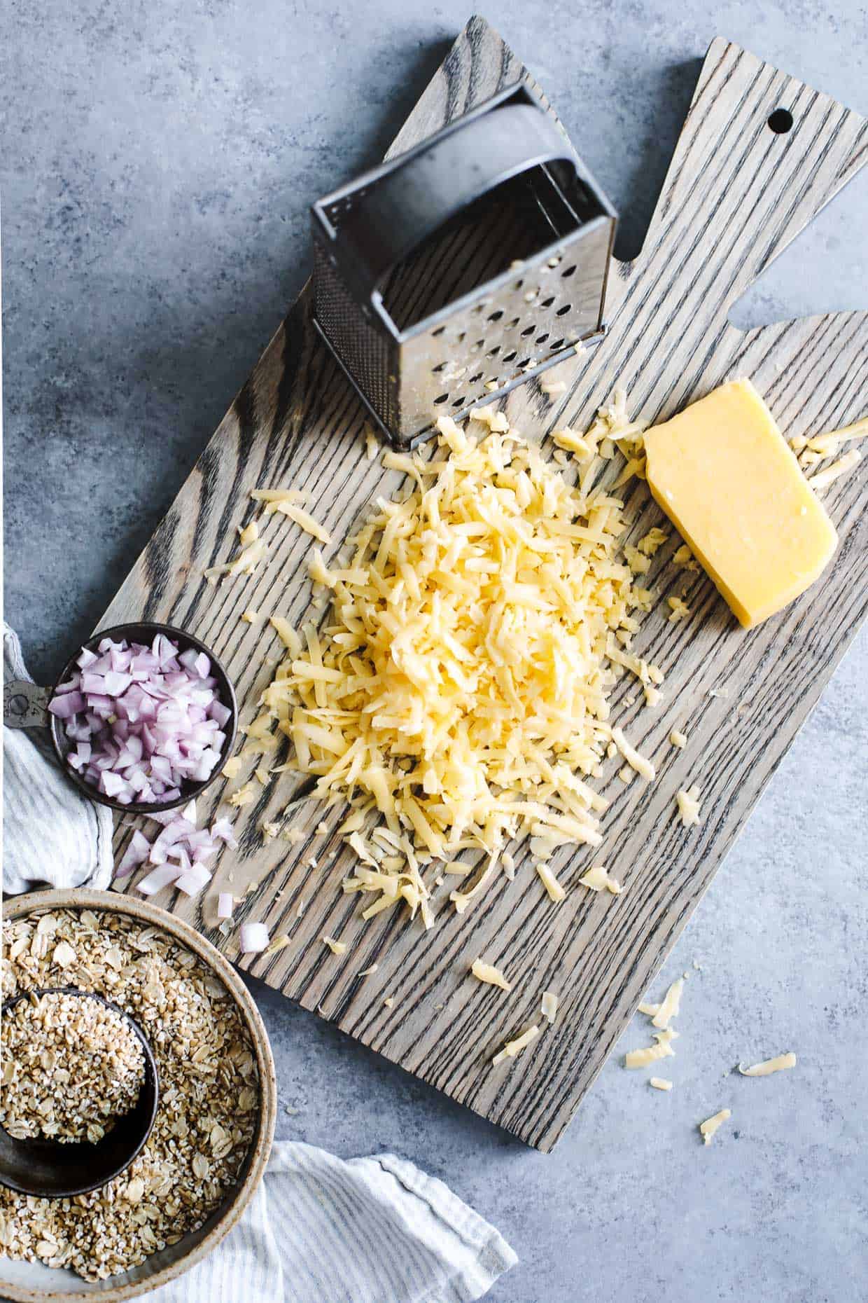 Cheesy Savory Oatmeal with Crispy Potatoes & Pesto