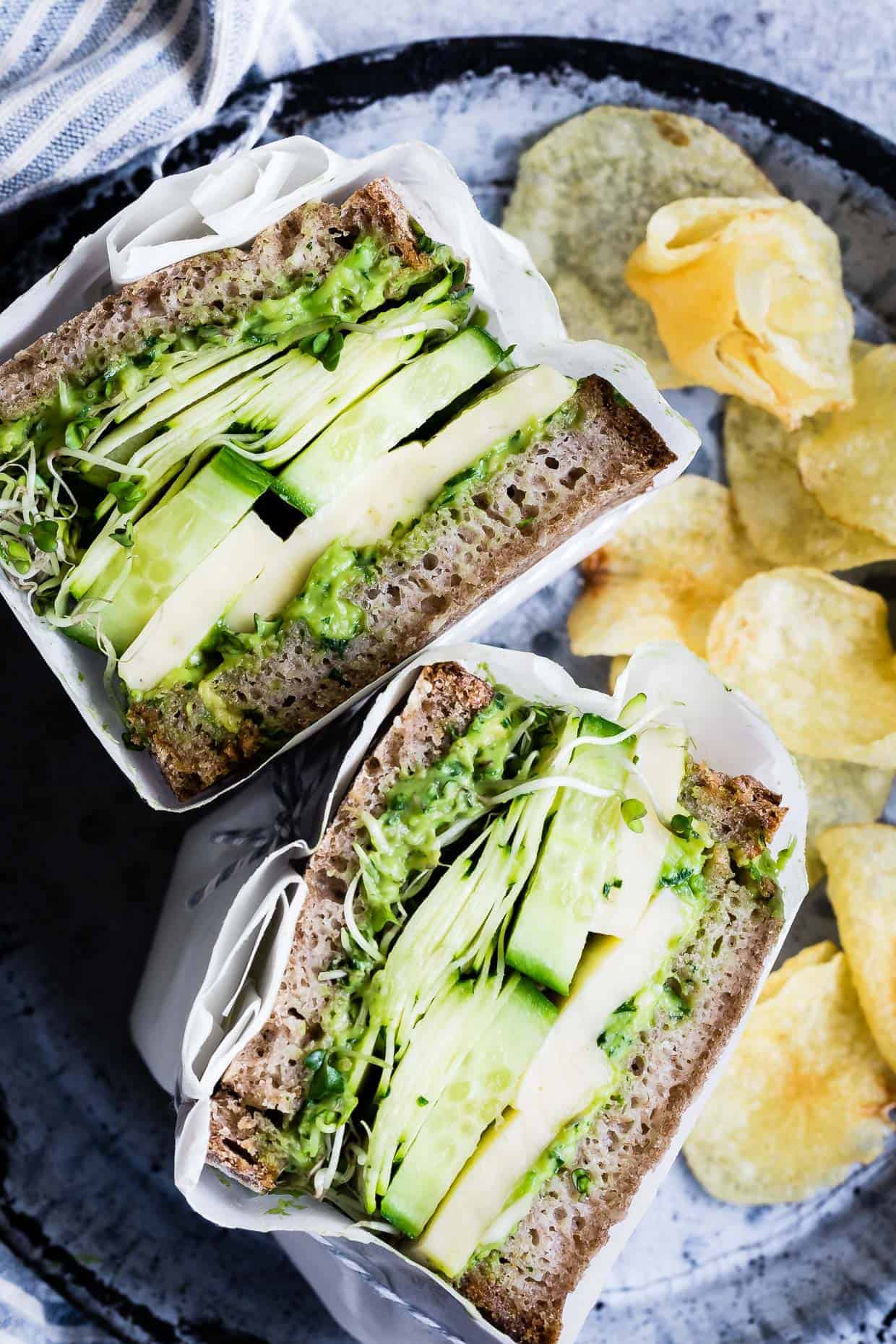 Avocado Green Goddess Sandwiches with Havarti