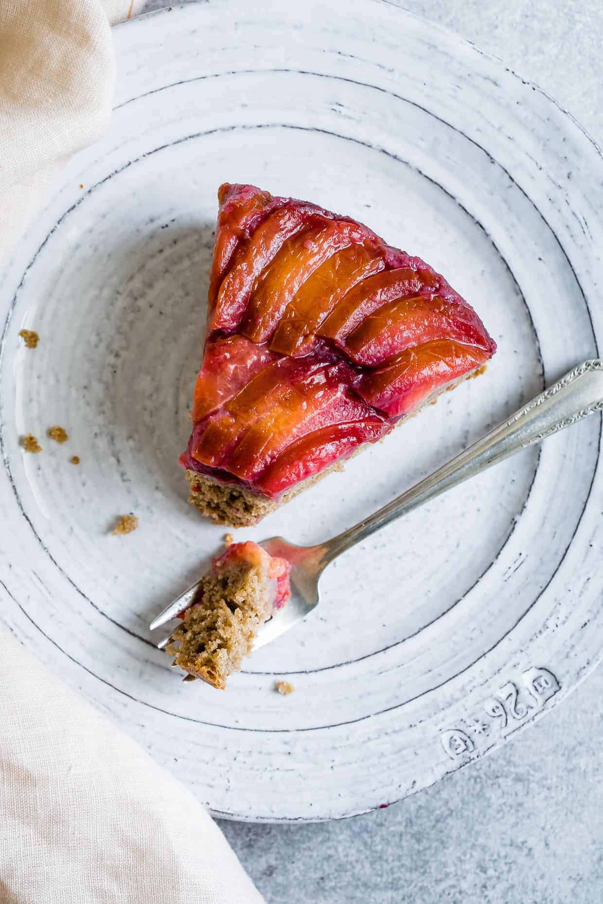 Chestnut Plum Upside-Down Cake - Gluten-Free