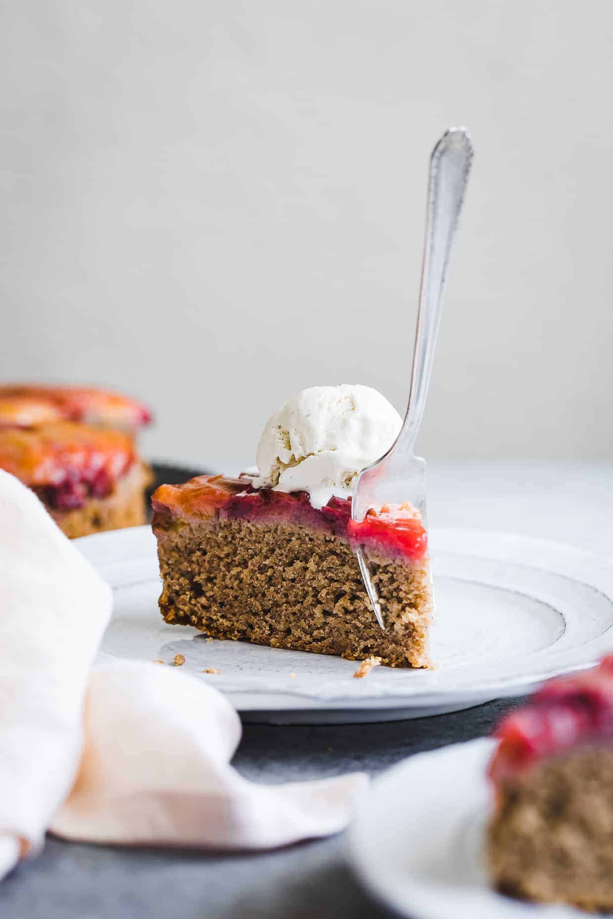 Chestnut Plum Upside-Down Cake - Gluten-Free