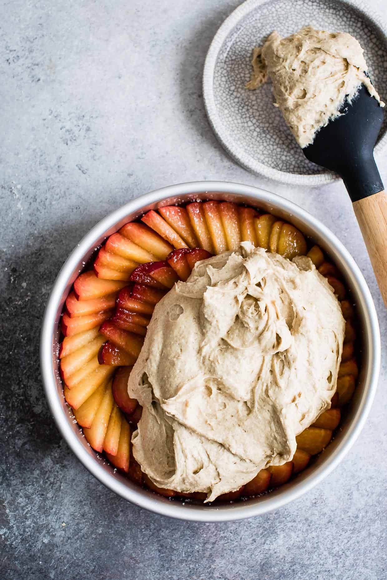 Chestnut Plum Upside-Down Cake - Gluten-Free