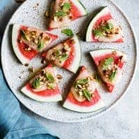 Summer Appetizer: Charred Watermelon Cheese Wedges with Mint