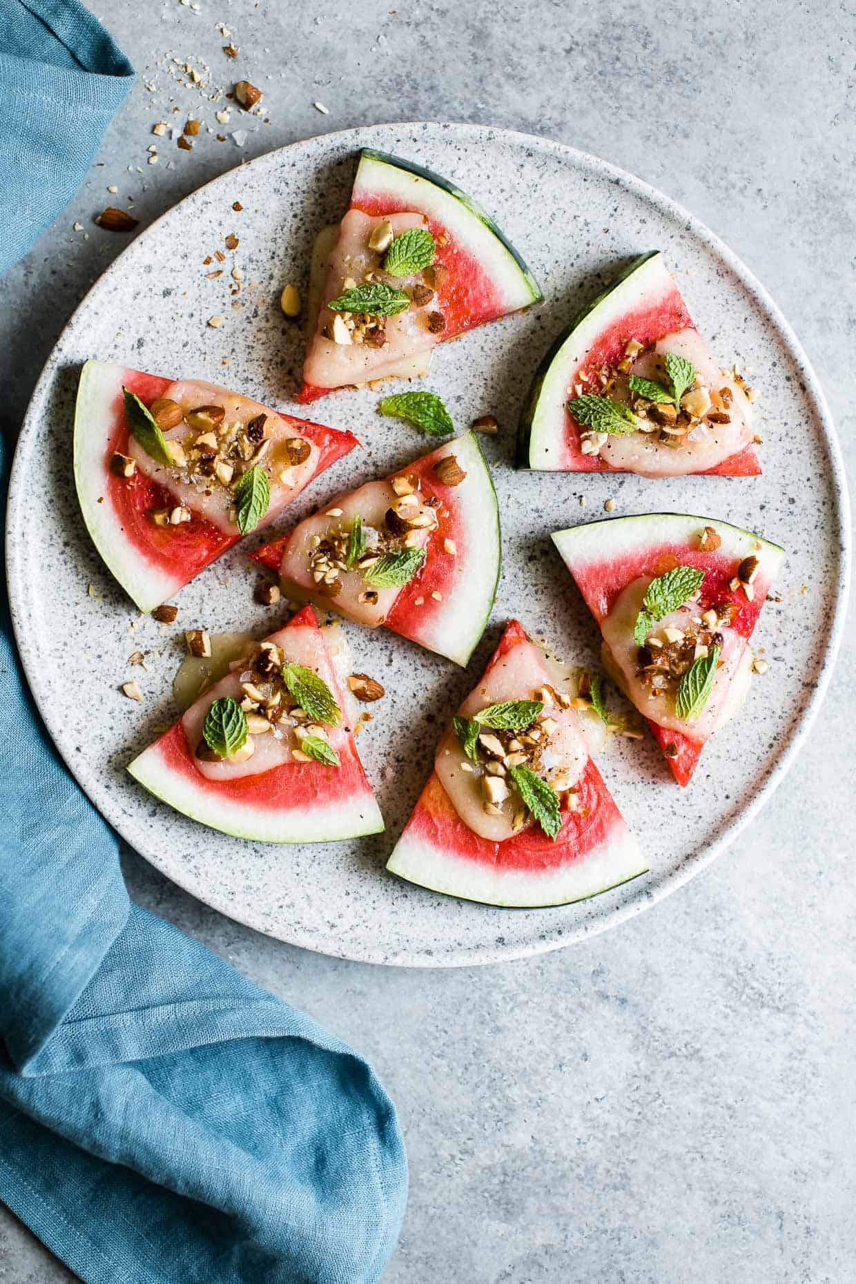 Summer Appetizer: Charred Watermelon Cheese Wedges with Mint