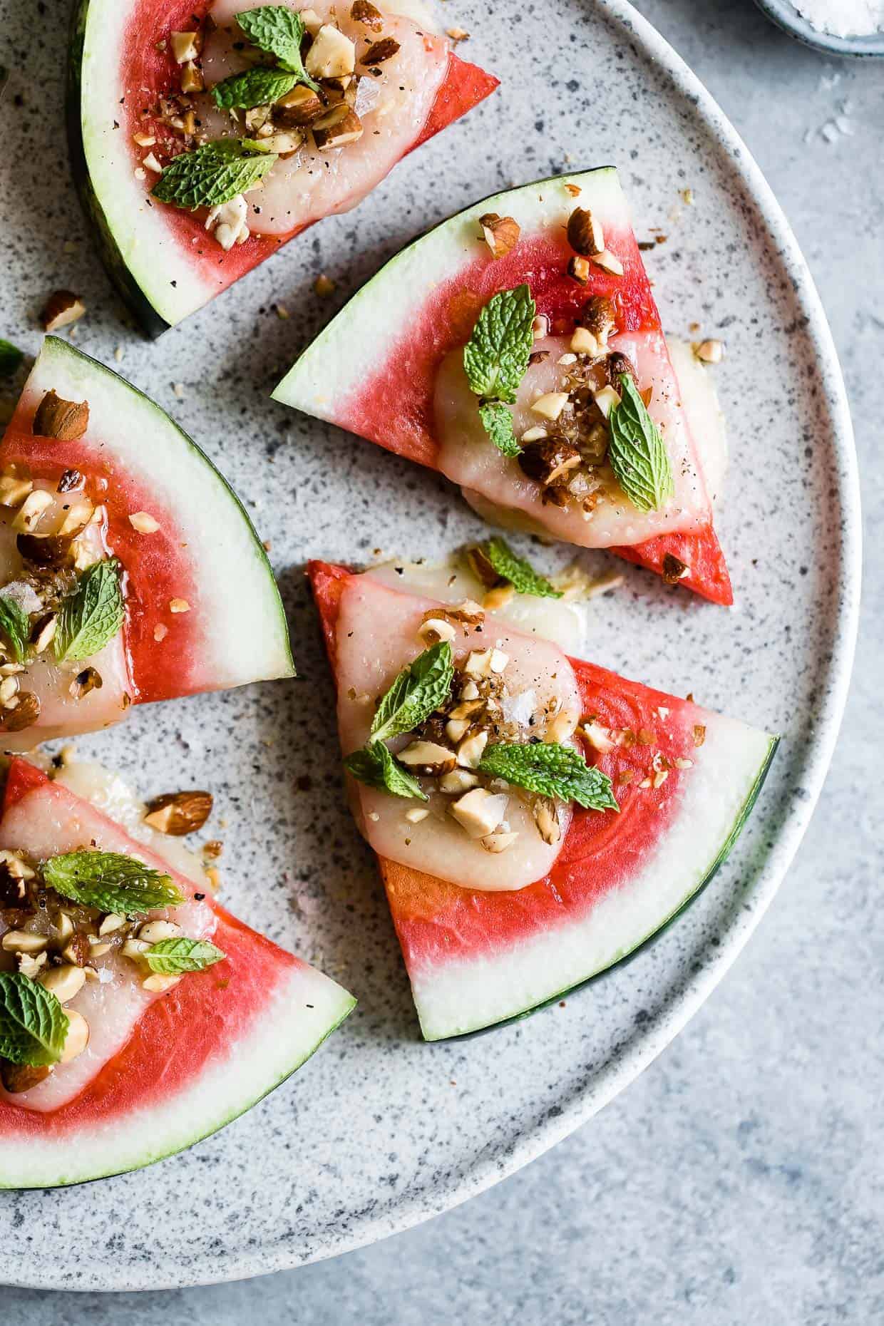 Summer Appetizer: Charred Watermelon Cheese Wedges with Mint