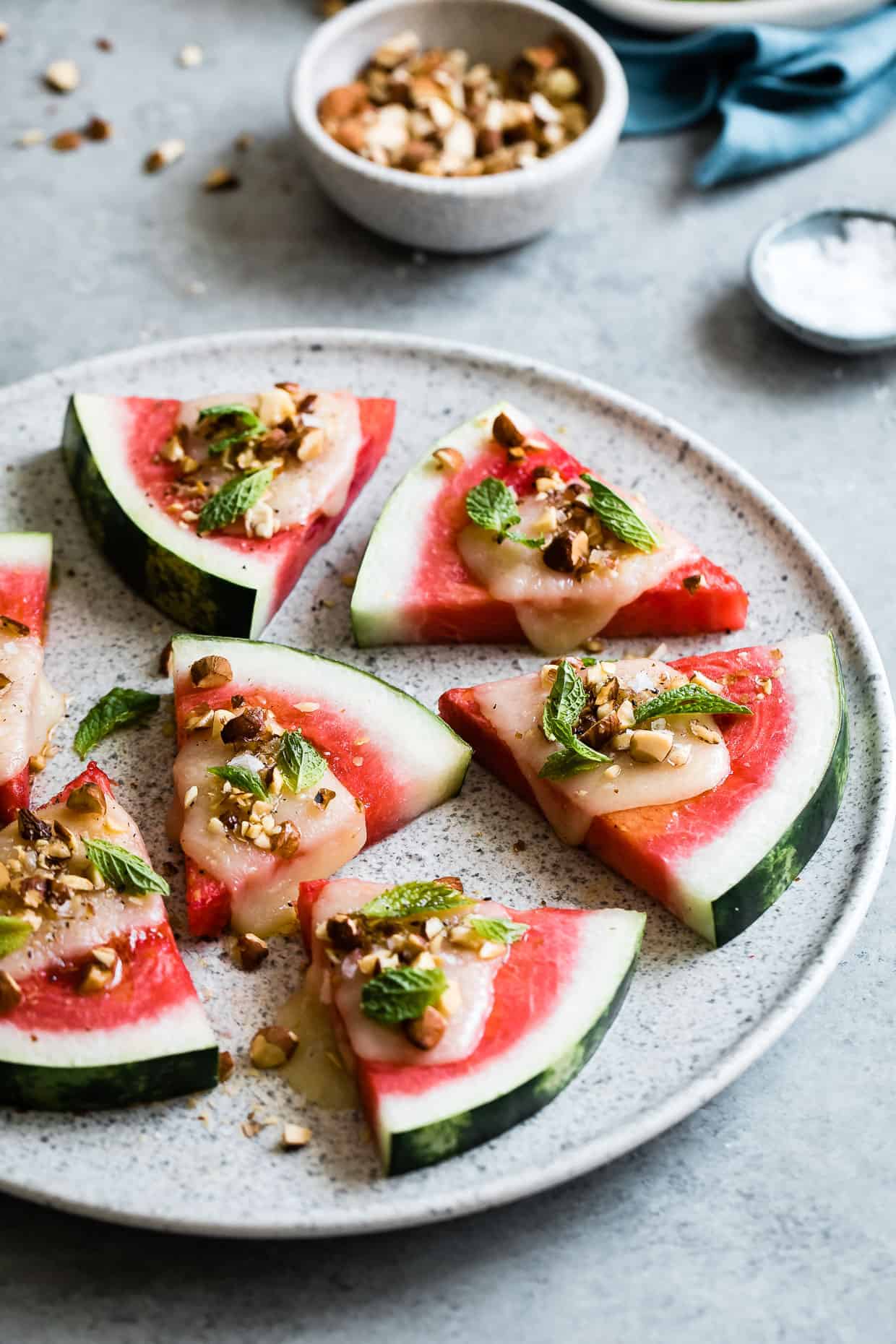 Summer Appetizer: Charred Watermelon Cheese Wedges with Mint