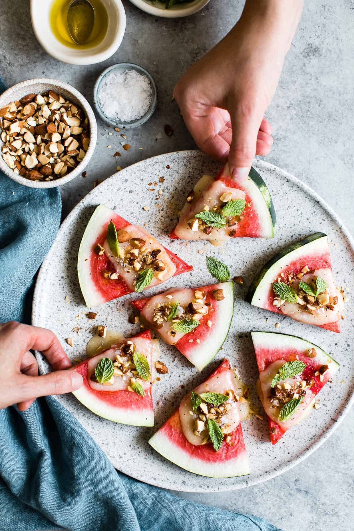 Summer Appetizer: Charred Watermelon Cheese Wedges with Mint