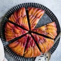 Chestnut Plum Upside-Down Cake - Gluten-Free