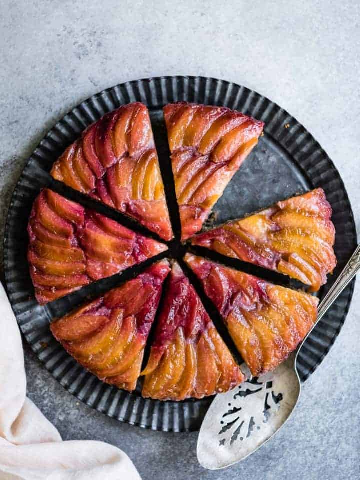 Chestnut Plum Upside-Down Cake - Gluten-Free