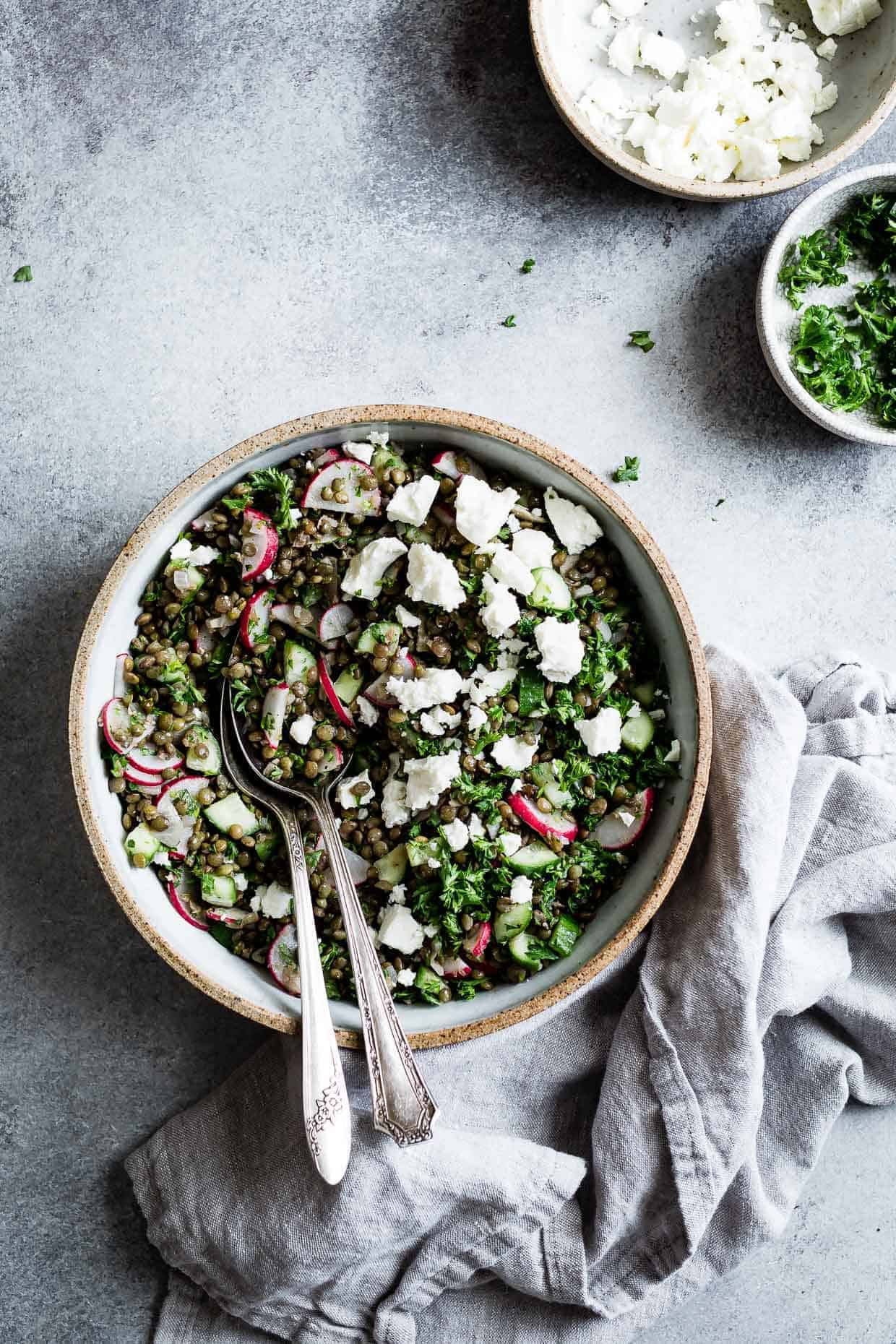 Cucumber Lentil Salad with Feta