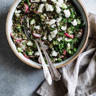 Cucumber Lentil Salad with Feta