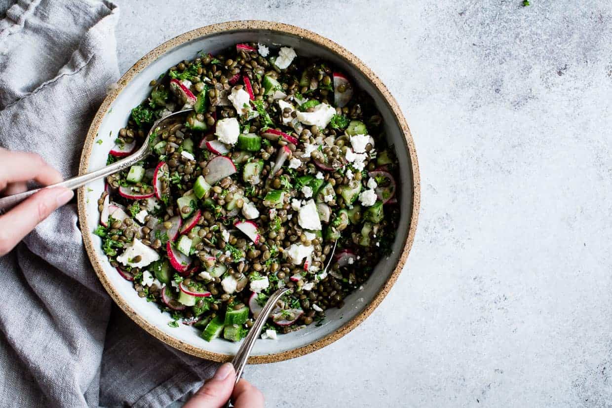 Cucumber Lentil Salad with Feta