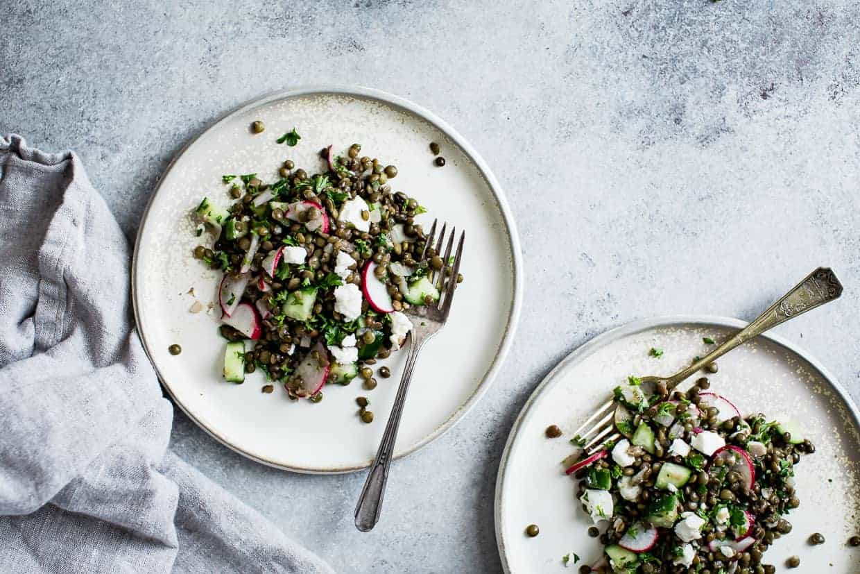 Cucumber Lentil Salad with Feta