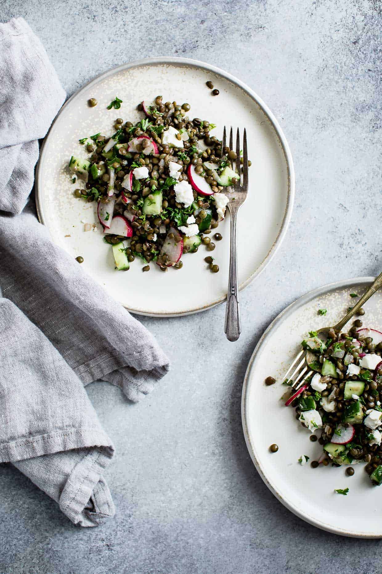 Cucumber Lentil Salad with Feta