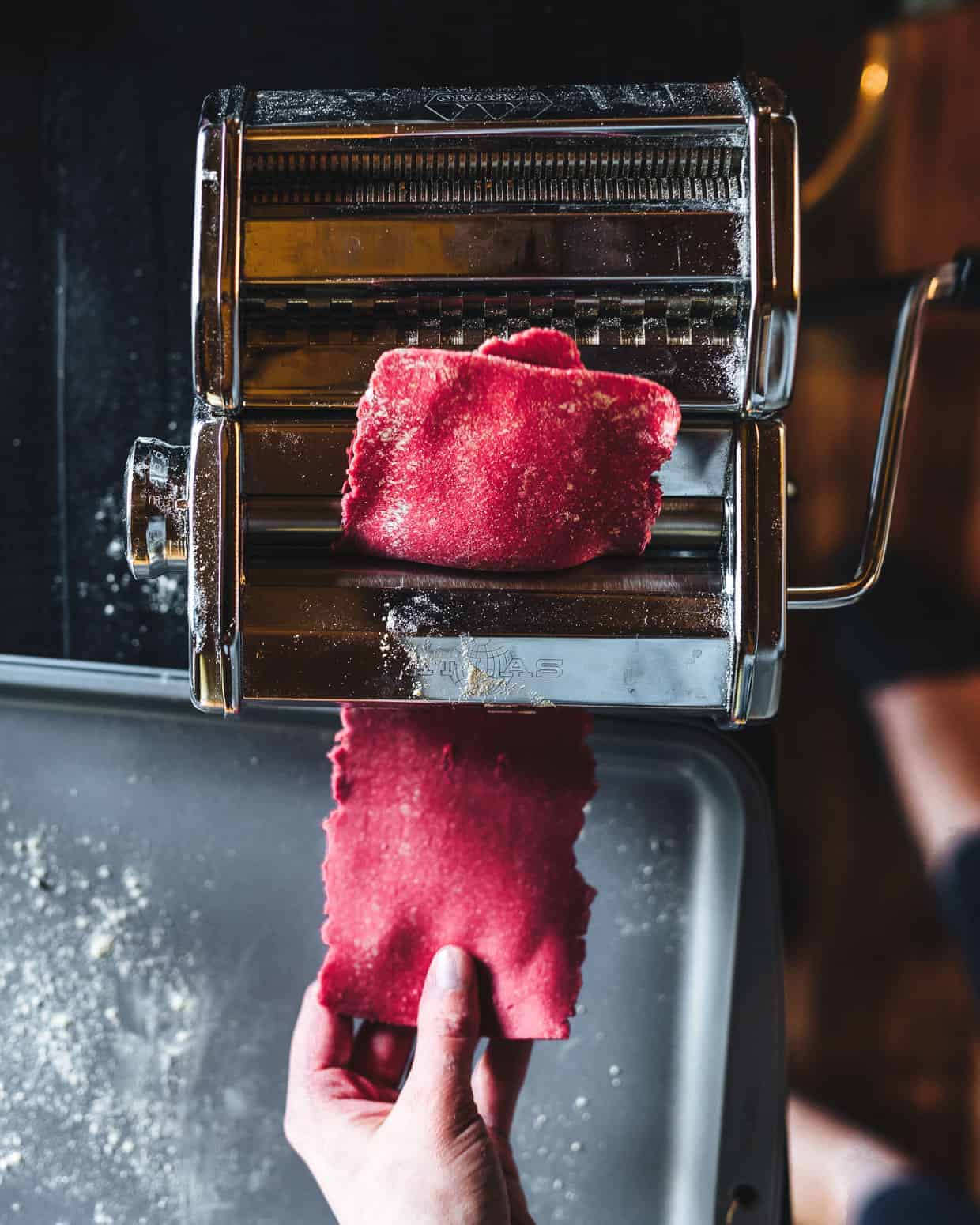 Chickpea Beet Ravioli with Herbed Ricotta