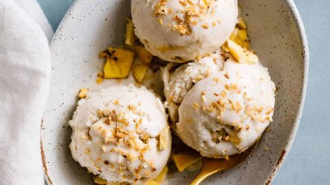 Coconut Ginger Ice Cream with Plantain Chips - Snixy Kitchen