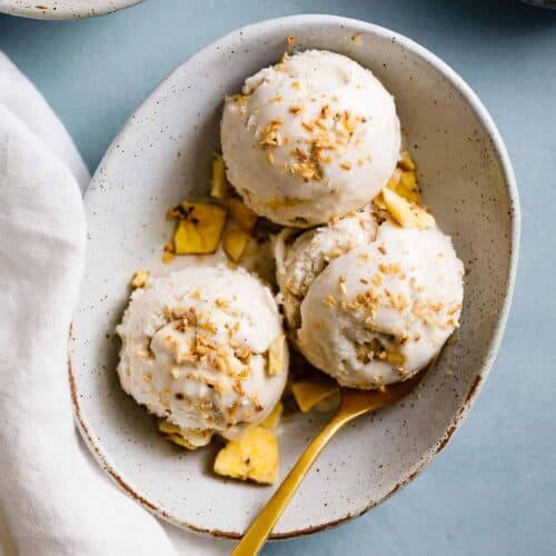 Coconut Ginger Ice Cream with Plantain Chips - Snixy Kitchen