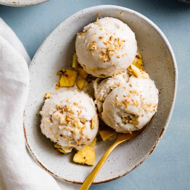 Coconut Ginger Ice Cream with Plantain Chips