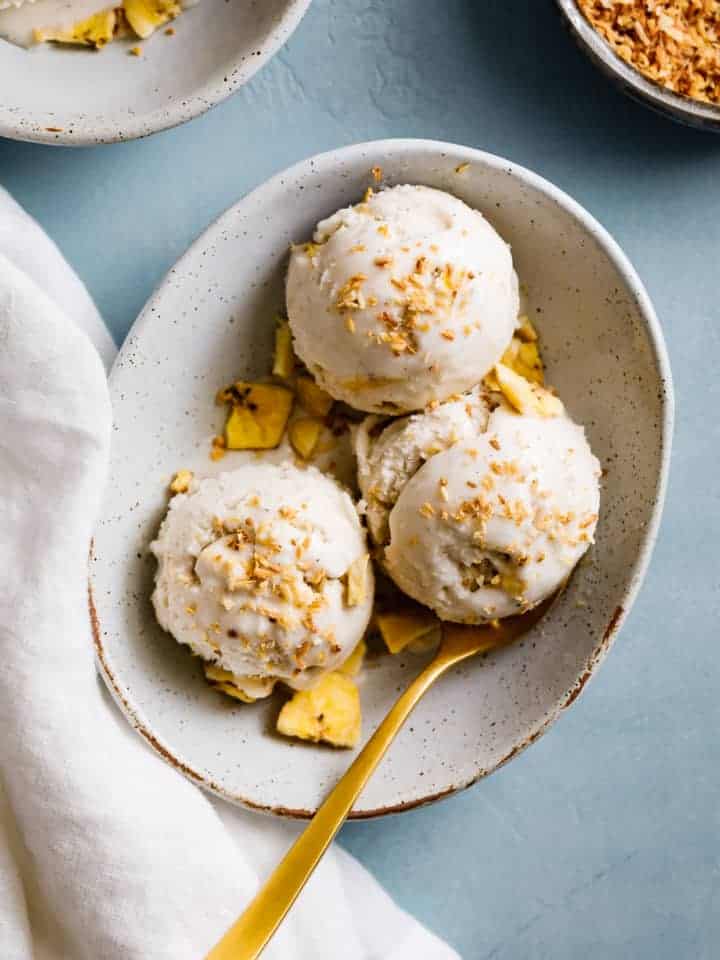 Coconut Ginger Ice Cream with Plantain Chips