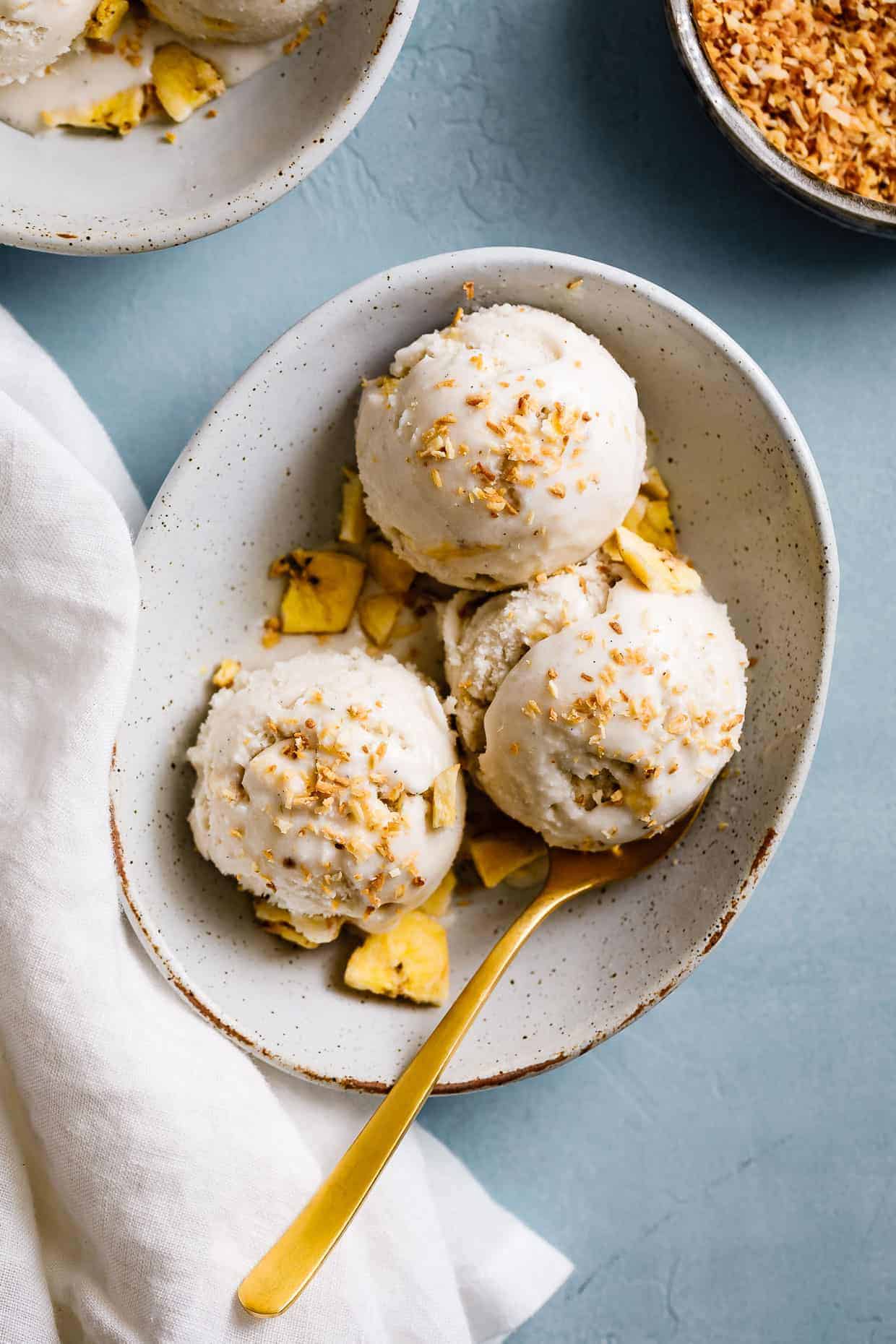 Coconut Ginger Ice Cream with Plantain Chips