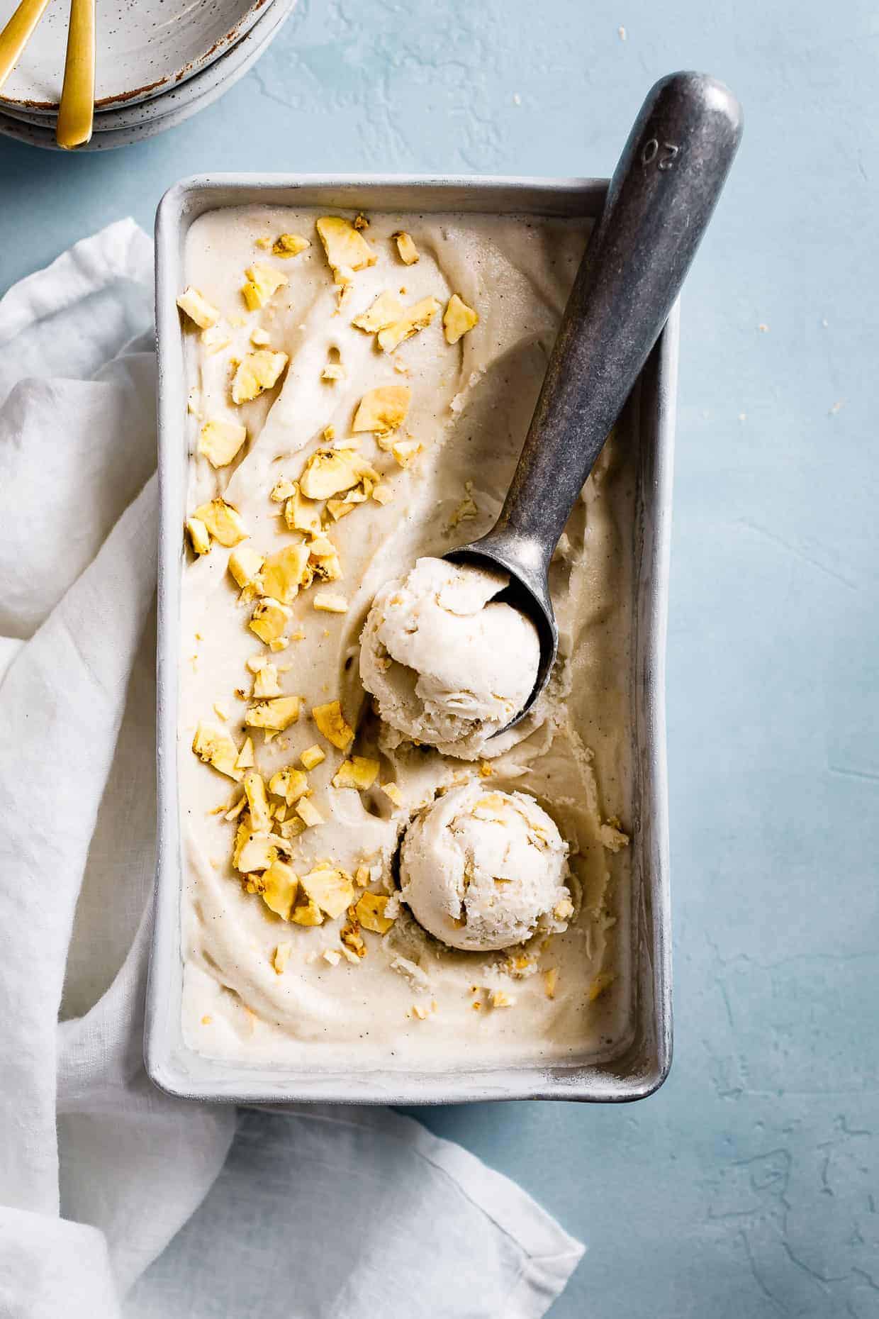 Coconut Ginger Ice Cream with Plantain Chips