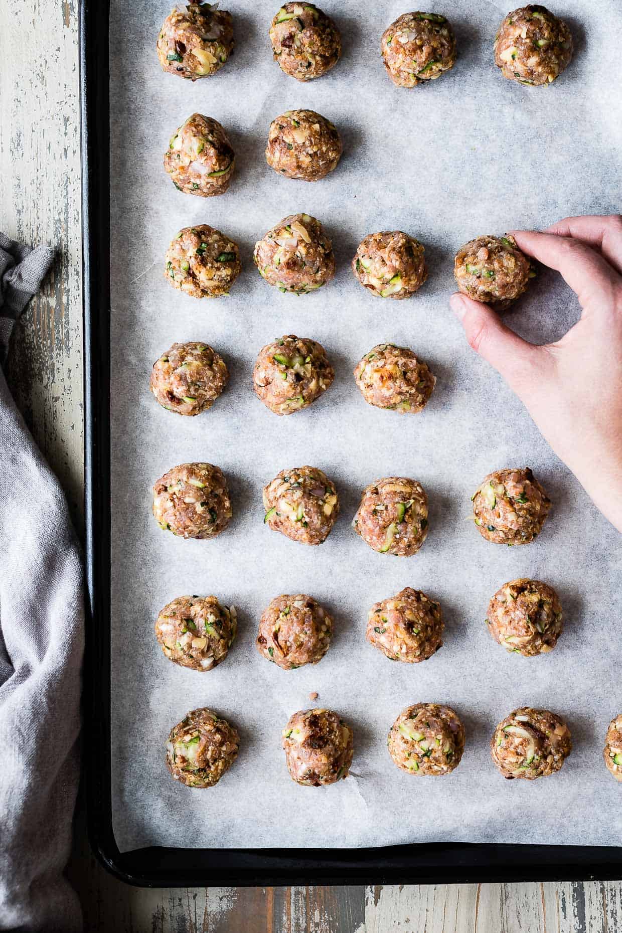 Zucchini Gouda Turkey Meatballs with Cheesy Baked Polenta