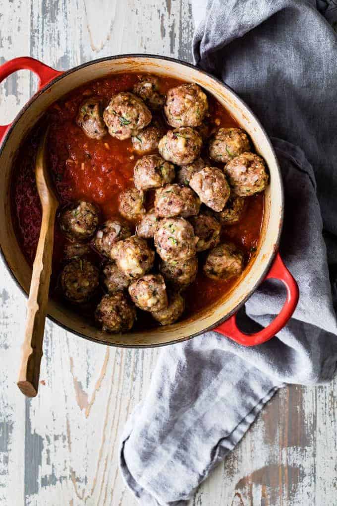 Zucchini Gouda Turkey Meatballs with Cheesy Baked Polenta Snixy Kitchen