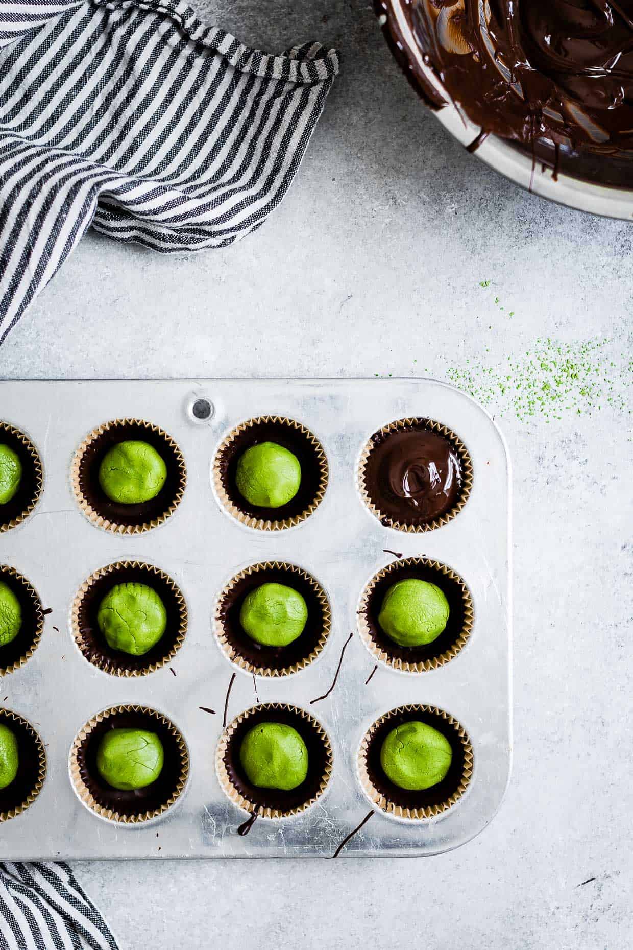 Chocolate Mint Matcha Cups