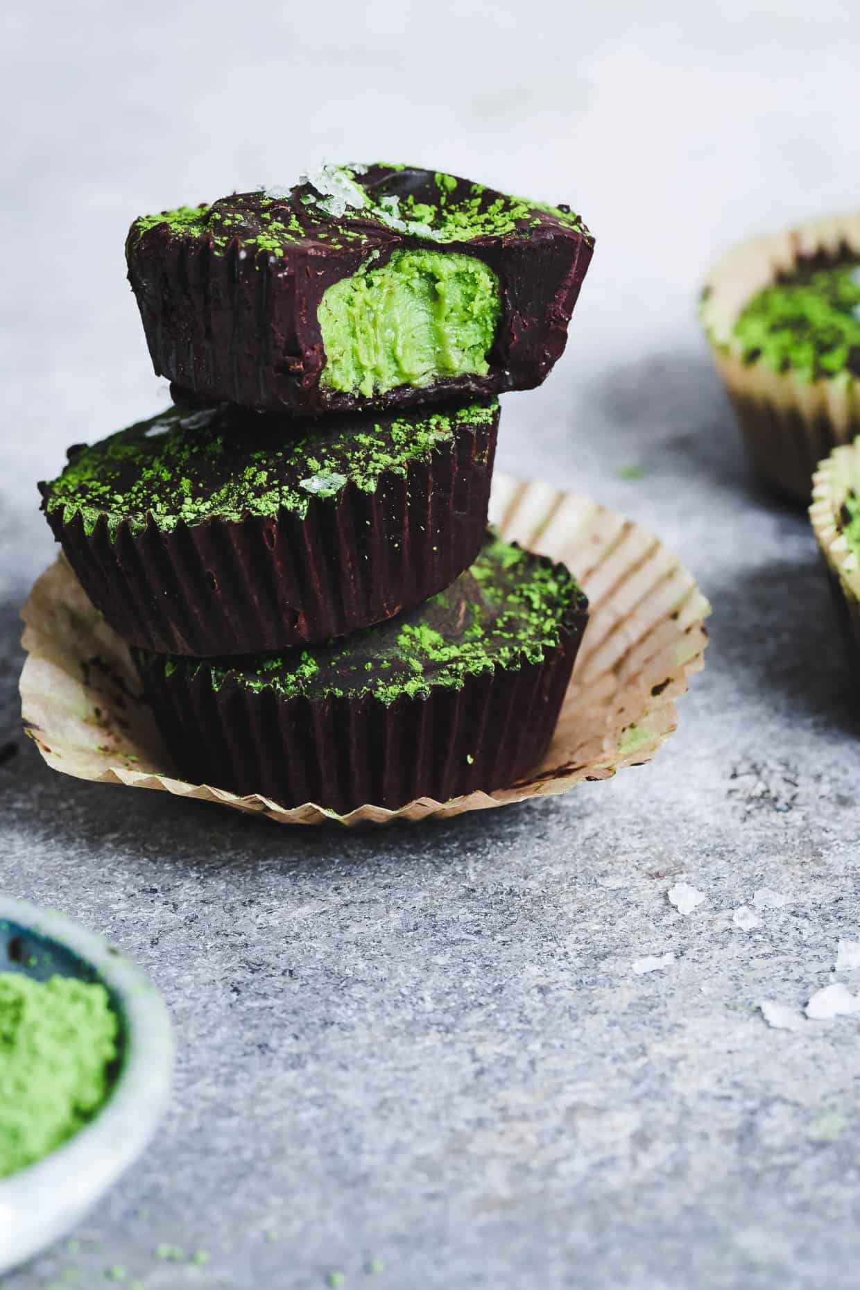 Chocolate Mint Matcha Cups