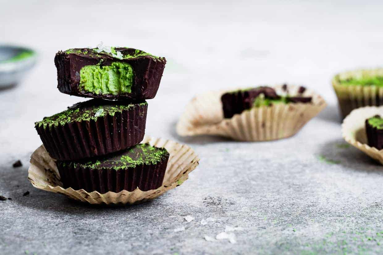 Chocolate Mint Matcha Cups