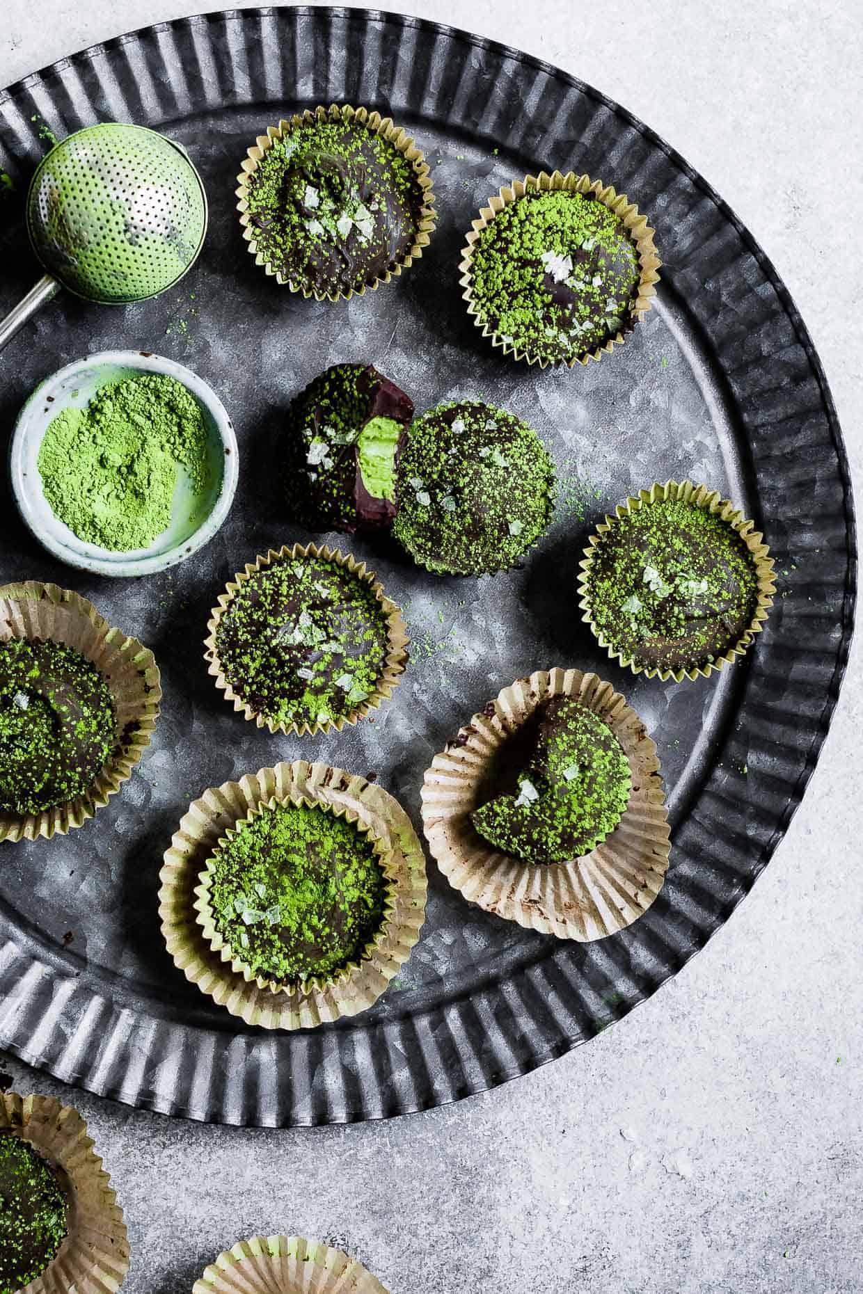 Chocolate Mint Matcha Cups