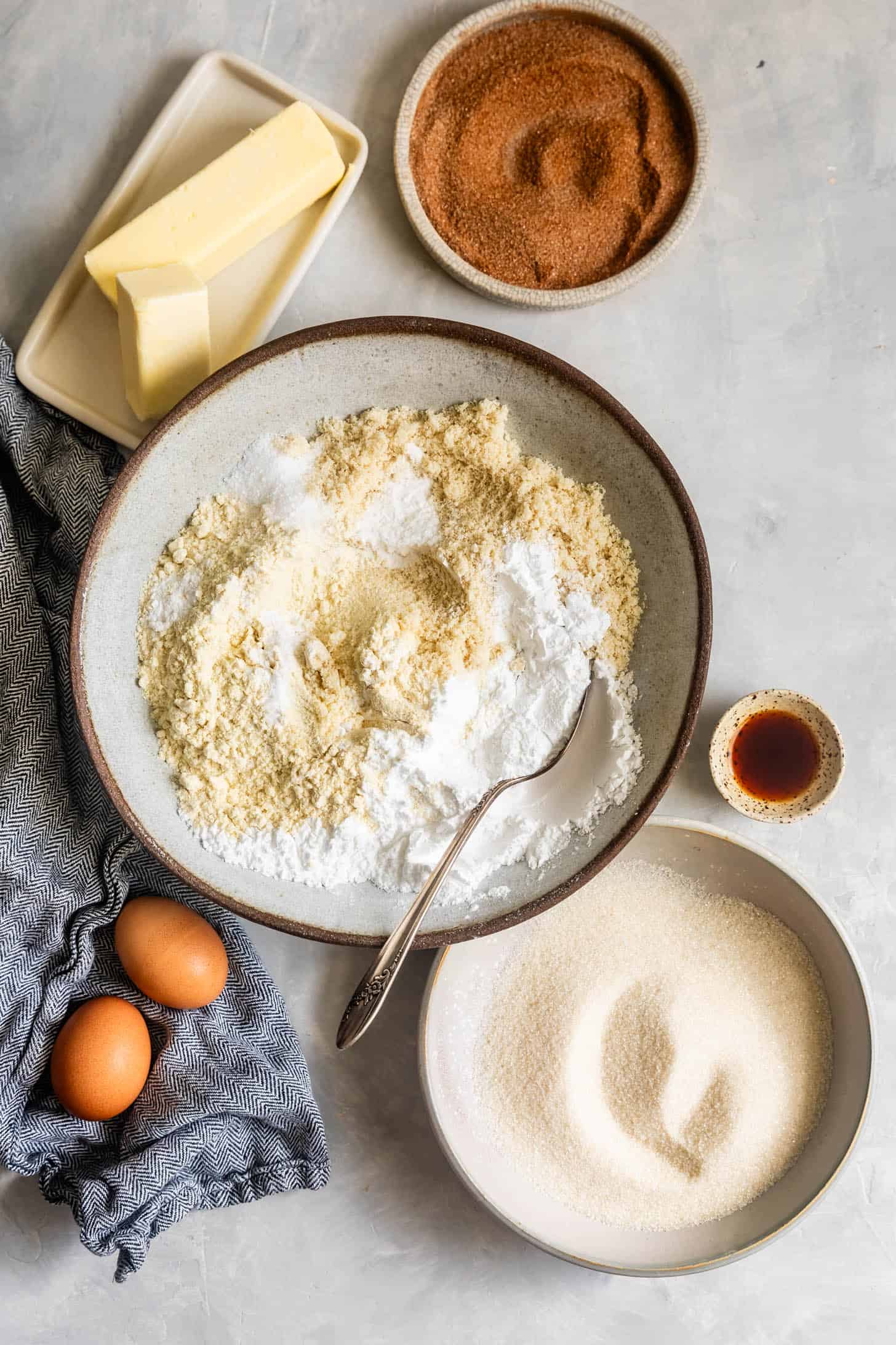 Ingredients for Gluten-Free Snickerdoodles with Almond Flour