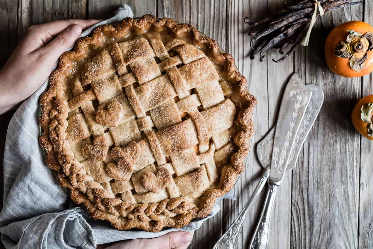 Vanilla Bean Pear Persimmon Pie