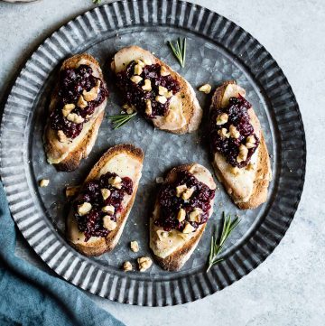 Cheese & Cranberry Fig Jam Crostini