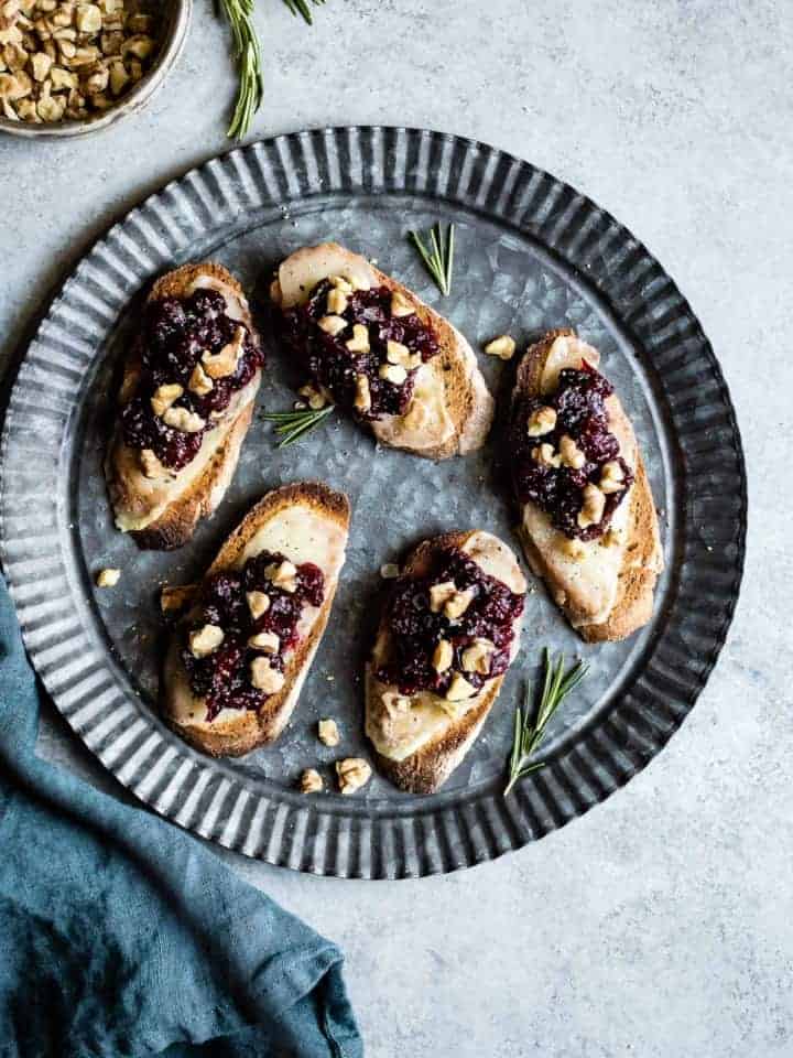 Cheese & Cranberry Fig Jam Crostini