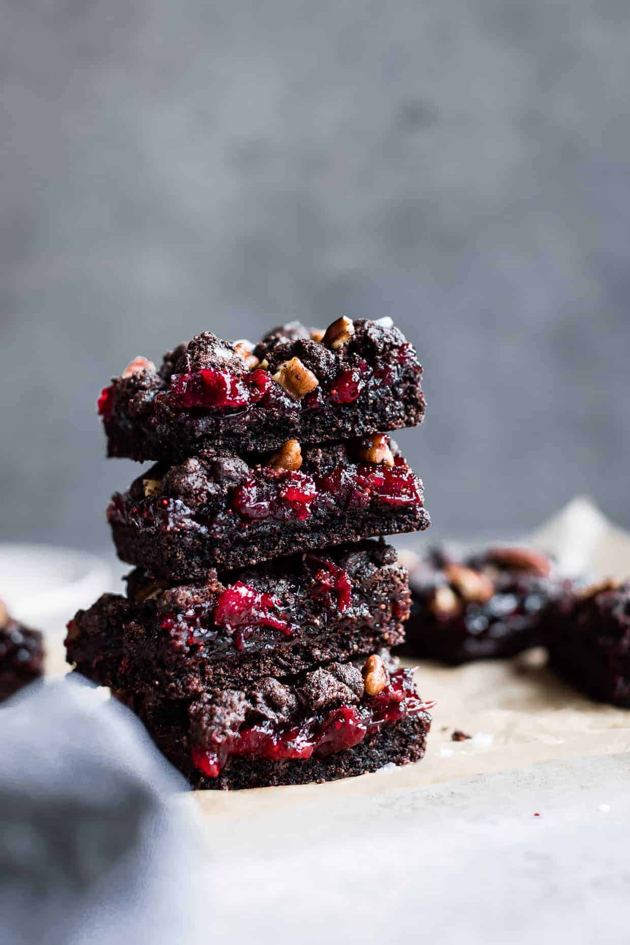 Gluten-Free Cocoa Cranberry Crumble Bars