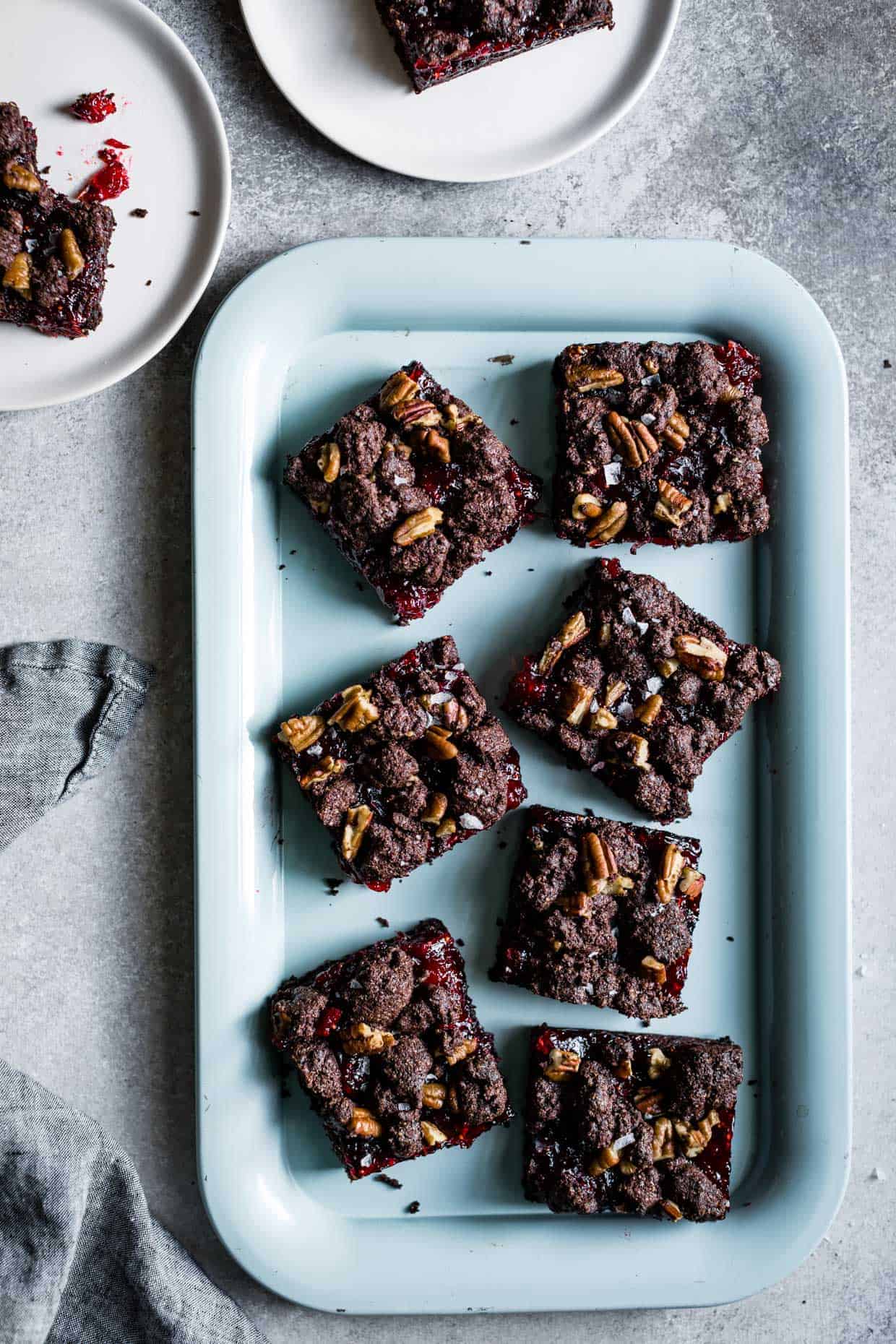 Gluten-Free Cocoa Cranberry Crumble Bars