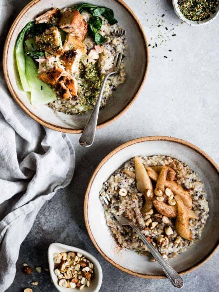 Multigrain Porridge, Two Ways: Savory & Sweet