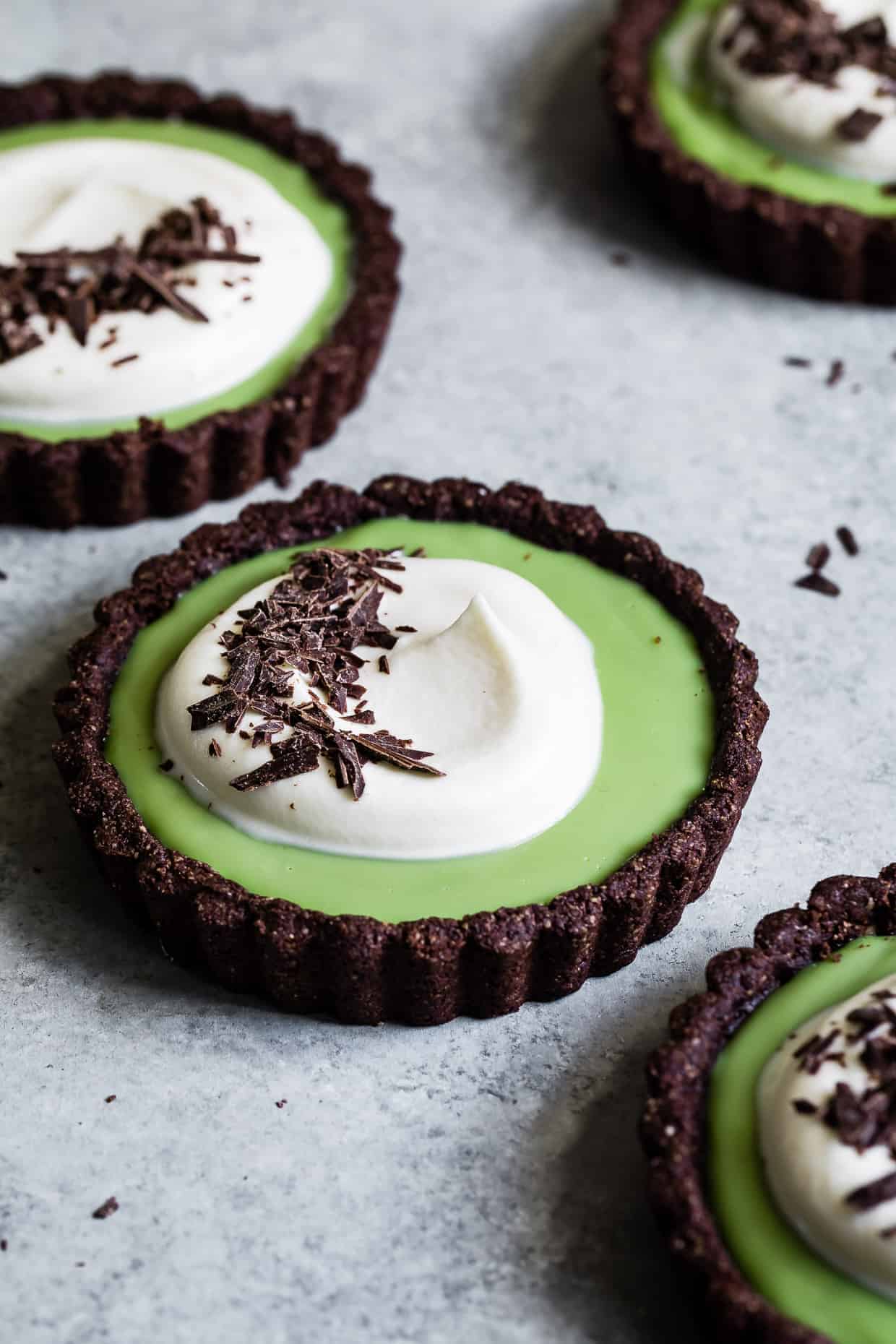 Chocolate Matcha Cream Tarts