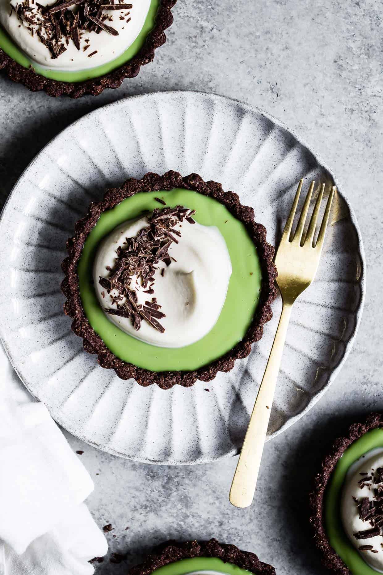 Chocolate Matcha Cream Tarts Snixy Kitchen