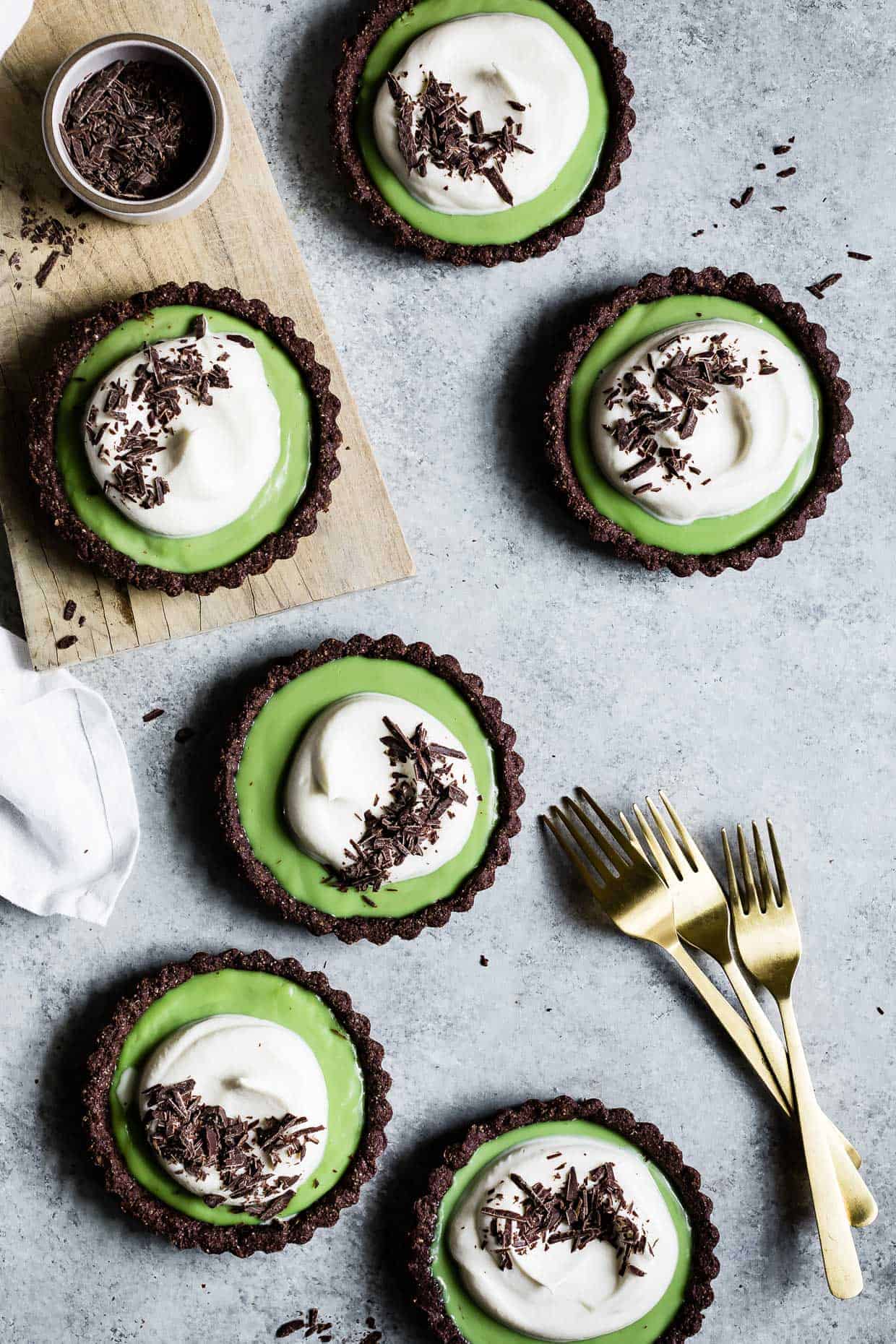 Chocolate Matcha Cream Tarts